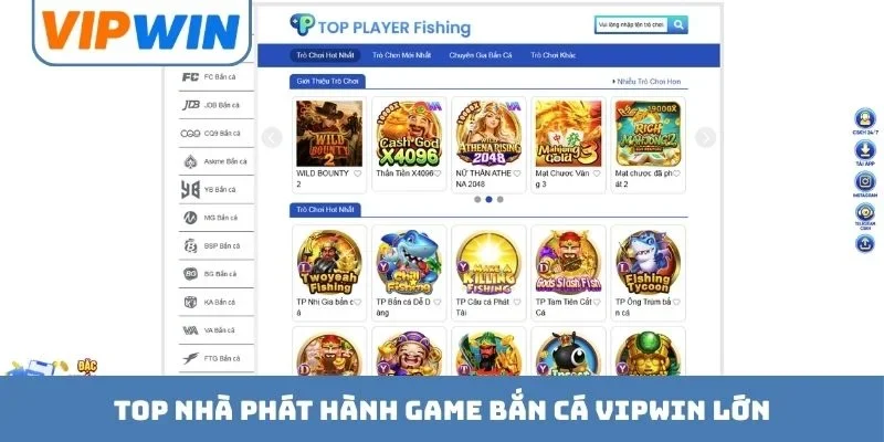 Top nhà phát hành game bắn cá VIPWIN lớn